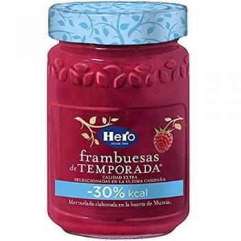 Hero Temporada Light Mermelada Frambuesa, Frasco de Cristal 335 gr - Pack de 3