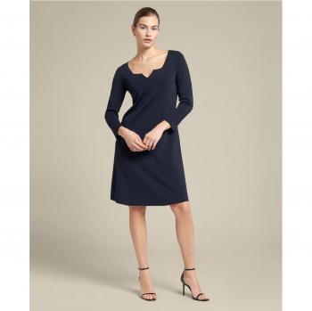 Vestido liso de manga francesa en viscosa ECOVERO™