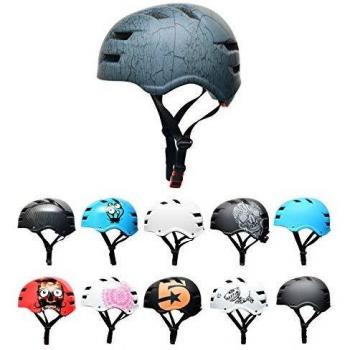 SkullCap® Casco de Skate y BMX - Bicicleta Y Scooter Eléctrico, Diseño: Crack, Talla: L