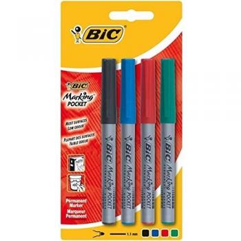 Marcadores Permanentes BIC Ecolutions Punta Fina Asortidos - Pack de 4 Colores