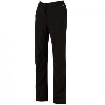 Regatta Fenton Women's Softshell Pants - Water Repellent and Wind Resistant, Black, Size 46