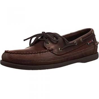 Sebago Schooner Waxed Leather Loafers, Men's Brown Boat Shoes