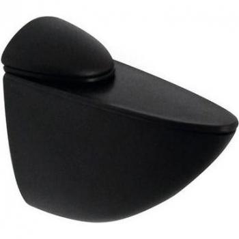 Herrajes Alk - Pelikano Soporte Estante para Cristal y Madera. Regulable de 0 a 40mm. Acabado Negro