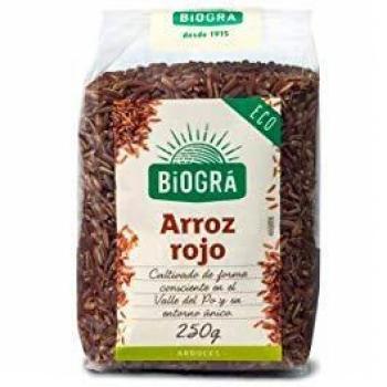 BIOGRÁ - Arroz Rojo Integral de Intenso Sabor, Apto para Veganos, Sin Sal, Sin Azúcares, 250g
