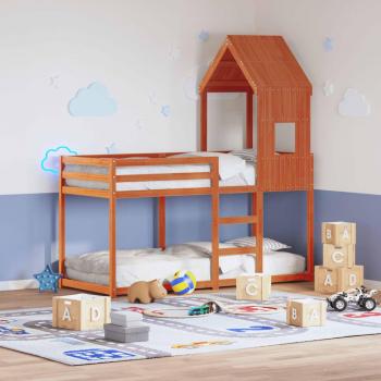 Techo de cama infantil madera maciza pino marrón 60x89x134,5 cm Vidaxl Marrón