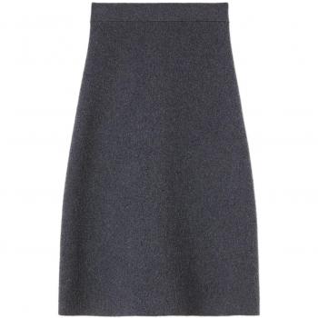 Jil Sander Women's Wool A-Line Midi Skirt in Grey | Size XS | J02MA0234J14509069