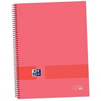 Oxford, Cuaderno A4, Cuadrícula 5x5, Tapa Dura, Microperforado, 80 Hojas, Europeanbook1 Color Watermelon