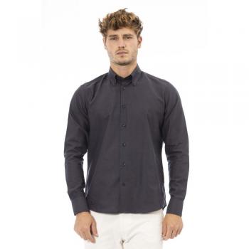 Baldinini Trend Chic Gray Cotton Blend Shirt