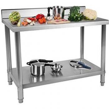 Mesa de acero inoxidable antisalpique 100 x 60 cm capacidad de carga 90 kg