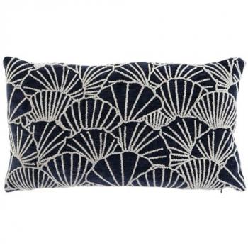 Cojín Mediterráneo Home Esprit Plateado Azul Marino 60 x 10 x 35 cm