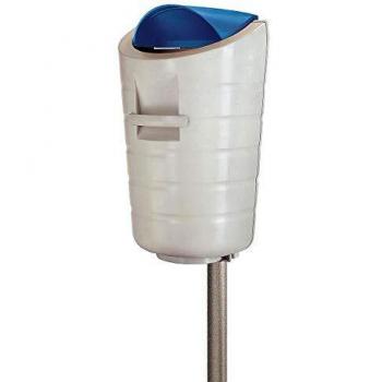 Colector de Residuos para Exteriores Kaiserkraft, Volumen 50 L, Dimensiones 444 x 744 x 325 mm, Color Gris con Tapa Azul