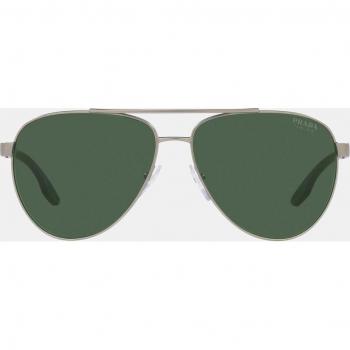 Prada Linea Rossa PS52YS 7CQ06U Men's Pilot Sunglasses Silver Size 61