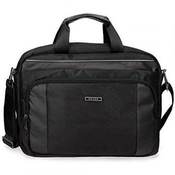 Movom Clark Maletín Doble Compartimento Adaptable para Portátil 15,6 Negro 40x30x11 cms Poliéster