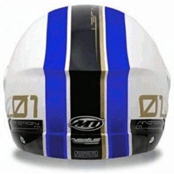 Casco Jet Mt Ventus Decorado BLANCO/AZUL T-S