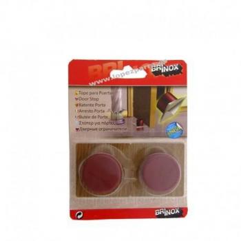 Tope para puertas adhesivo parquet marrón 2 ud
