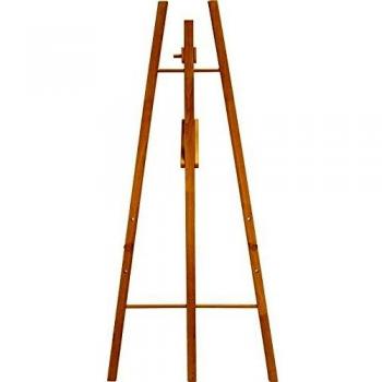 Securit 165cm High Lacquered Finish Free Standing Easel - Teak