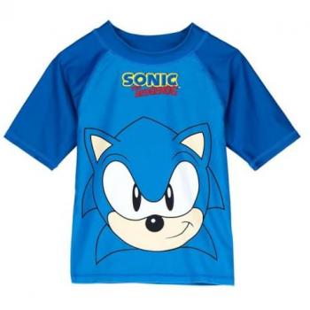 Camiseta de Baño Sonic Azul oscuro - Talla 5 Años - Manga Corta - Poliéster y Elastano 210 gsm - Estampado Original Sonic - Diseñado en España