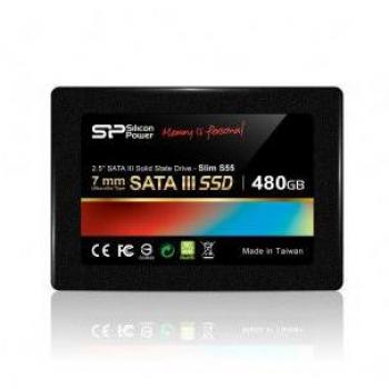 SSD Silicon Power Slim S55 480 GB SATA III 2.5 pulgadas, R/W hasta 520 MB/s