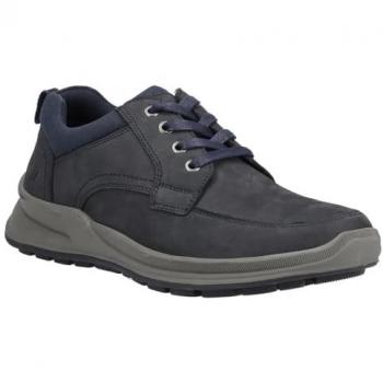 Hush Puppies Adam Men's Navy Nubuck Lace-Up Memory Foam Shoes - Size UK 12