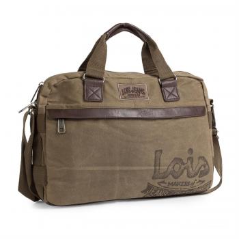 LOIS - Portadocumentos 15p de hombre Oiled Canvas, Color Kaki