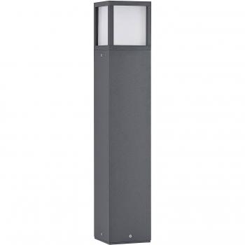 Bolardo luminoso LED Lucande Dewari, moderno, color negro, hecho de aluminio, 1 llama, ideal para iluminación de senderos y balizas