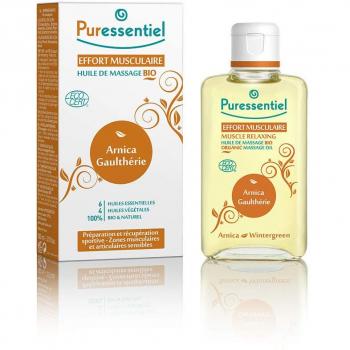 Puressentiel Muscle Relaxing Organic Massage Oil, Arnica/Wintergreen, 100 ml