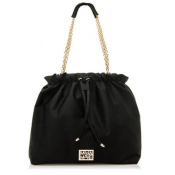 Bolso de hombro casual Mariamare DAISE negro sintético con cierre de cremallera y detalle de asa de cadena