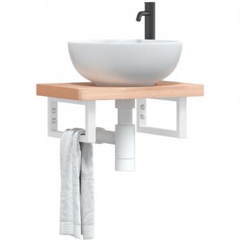 Soportes estante de lavabo 2 uds rectangular acero color blanco y negro