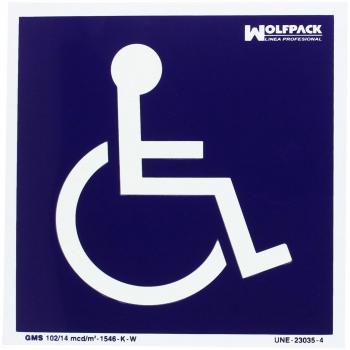 Cartel Minusvalidos Azul blanco 21x21 cm.