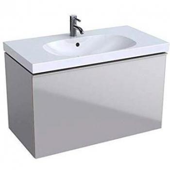 Mueble Bajo Lavabo Geberit Acanto, 89x53,5x47,5 cm, 1 Cajón y 1 Cajón Interior, Color Blanco Alto Brillo