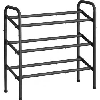 Zapatero extensible de 3 niveles, organizador de metal ajustable, ideal para pasillo, montaje sencillo, color bronce o negro