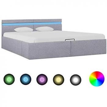 vidaXL - Estructura de Cama con LED Gris Claro
