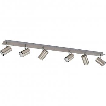 Foco de techo Lindby Joffrey, 6 luces, níquel, moderno, gris, metal, GU10