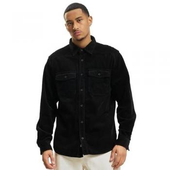 Brandit Classic Corduroy Long Sleeve Shirt - Black - Size S - 100% Cotton