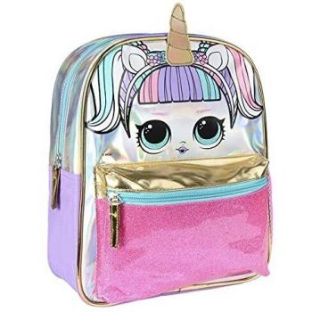 Cerdá - Mochila Infantil Metalizada Brillante de LoL Surprise con Rayas de Colores - Licencia Oficial LOL Surprise