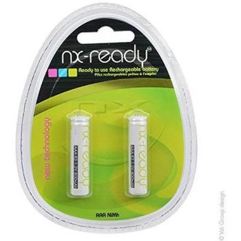 Baterías Recargables NiMH Blister x2 AAA NX READY 1.2V 800mAh