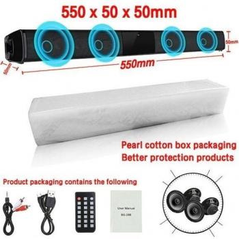 Barra de Sonido Estéreo Inalámbrica Bluetooth para TV - Altavoz de Cine en Casa