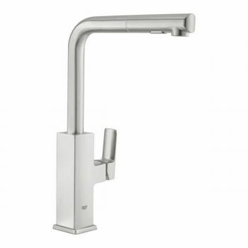 Grifo Monomando Grohe con acabado cromado, tecnología de cartucho cerámico, caño giratorio, sistema de instalación fácil y diseño moderno