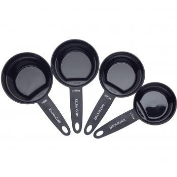 KC BLUE Easy Store Juego de 4 Tazas Medidoras Magnéticas, Negro