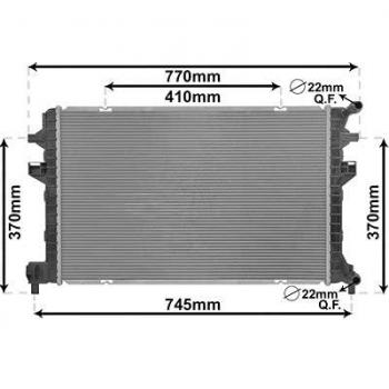 Radiador de Motor Van Wezel 03012705 para Audi, Seat, Skoda y VW