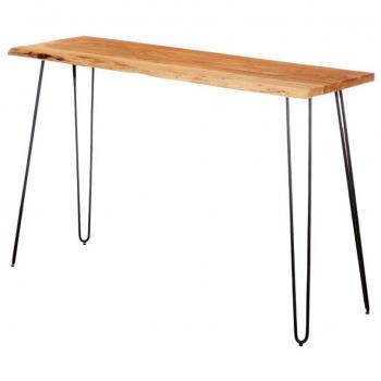 Recibidor Live Edge 120 x 35 x 77 cm Marrón Negro Madera de Acacia - Diseño único