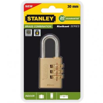 Candado de Combinación Stanley 751742051 de Latón - 3 Dígitos, 30mm
