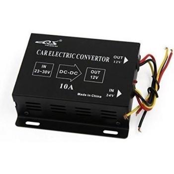 sourcingmap DC 23-30V para 12V 10A Coche Auto Alimentación Eléctrica Transformador Convertidor De Voltaje Negro
