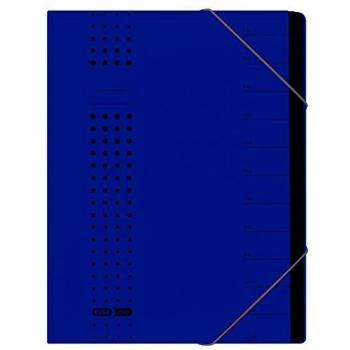 Carpeta archivadora chic ELBA A4 12 compartimentos cartón 450 g/m² azul oscuro