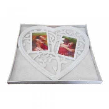 Portafoto Decorativo Múltiple Corazón Blanco 40x33 cm