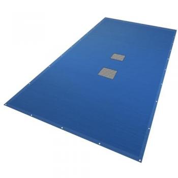 Lona Protectora para Piscina Rectangular 4x9 m con Red de Drenaje, PE 160 g/m², Azul-Gris