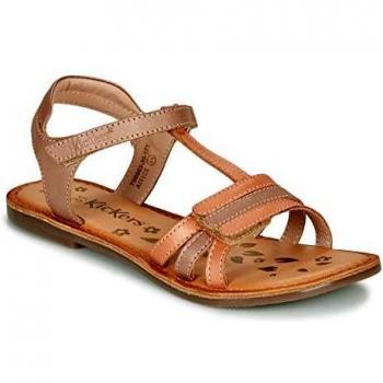 Kickers DIAMANTO, Sandalia para Niñas, Orange Rose Metallise, 28 EU