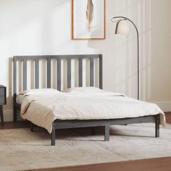 Cama de pino de madera gris 135x190 cm Doble