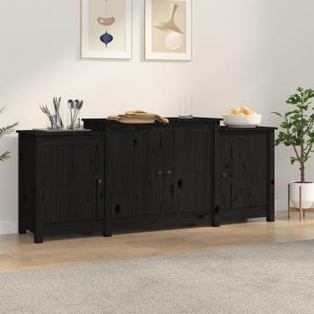 Aparador de madera maciza de pino 164x37x68 cm, Mueble de Almacenaje de Salón, Armarios con Puertas, Cajón de Madera, Buffet para salón Moderno, Armario Auxiliar