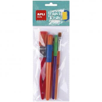 Apli Kids Paint & Fun Set de 5 Pinceles Colores y Medidas Surtidos